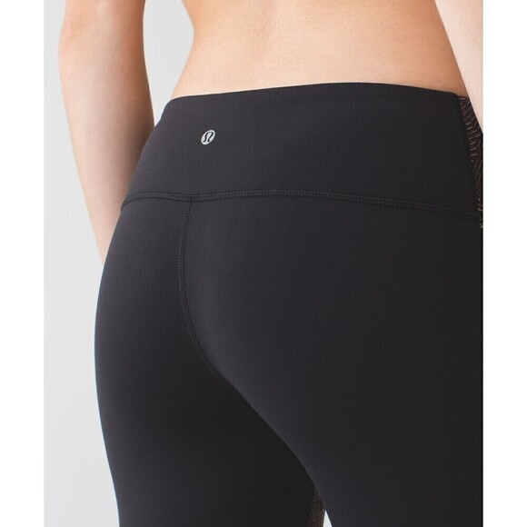 Lululemon Wunder Under Crop II *Full-On Luon Legging Golden Godess Cashew Size 6 - Picture 7 of 12